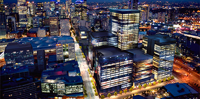 An external photo of Collins Square, Melbourne - Five Towers, One Vision